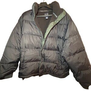 GAP Mens Blue Full Zip Hooded Puffer Coat XL Winter Outdoor Heavy Gorpcore